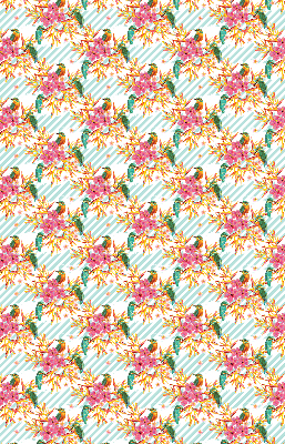 Rolgordijn voor het raam Vogels tussen de takken van een boom