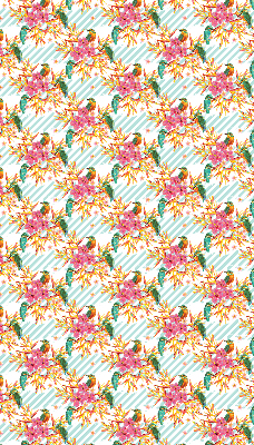 Rolgordijn voor het raam Vogels tussen de takken van een boom