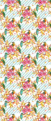 Rolgordijn voor het raam Vogels tussen de takken van een boom