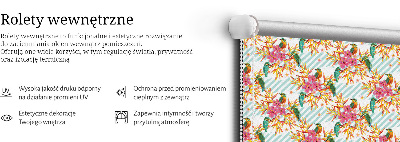 Rolgordijn voor het raam Vogels tussen de takken van een boom