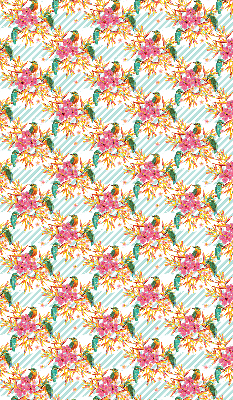 Rolgordijn voor het raam Vogels tussen de takken van een boom