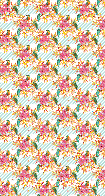 Rolgordijn voor het raam Vogels tussen de takken van een boom