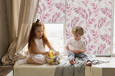 Rolgordijn verduisterend Roze bladeren