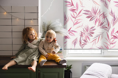 Rolgordijn verduisterend Roze bladeren