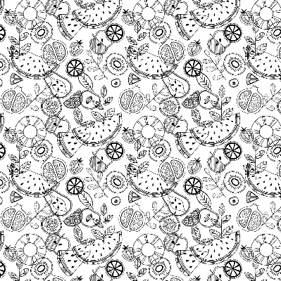 Rolgordijn verduisterend Getekende vruchten