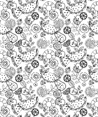 Rolgordijn verduisterend Getekende vruchten