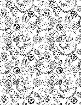 Rolgordijn verduisterend Getekende vruchten