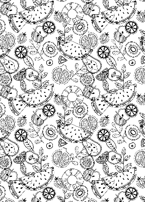 Rolgordijn verduisterend Getekende vruchten