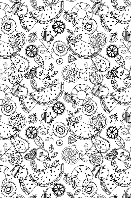 Rolgordijn verduisterend Getekende vruchten