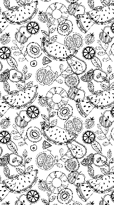 Rolgordijn verduisterend Getekende vruchten