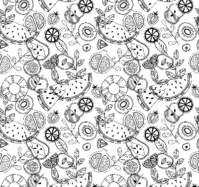 Rolgordijn verduisterend Getekende vruchten