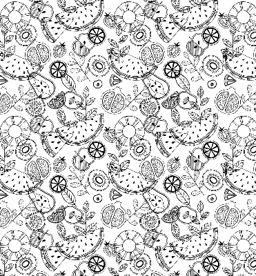 Rolgordijn verduisterend Getekende vruchten