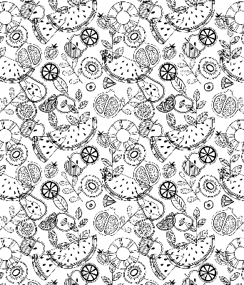 Rolgordijn verduisterend Getekende vruchten