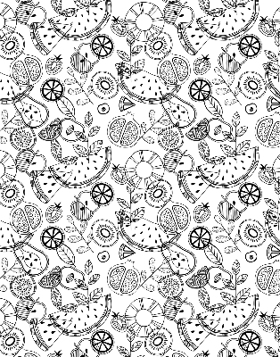 Rolgordijn verduisterend Getekende vruchten