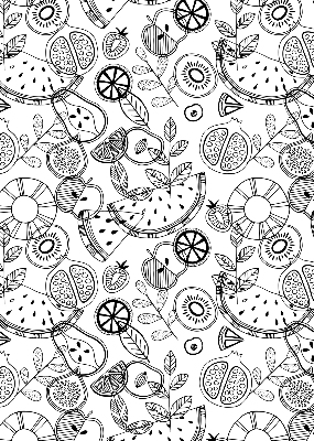 Rolgordijn verduisterend Getekende vruchten