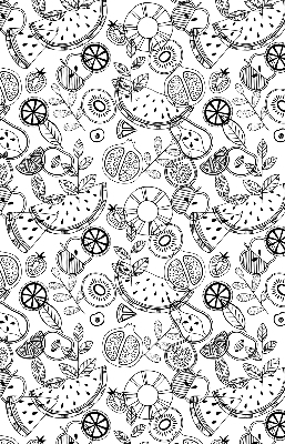 Rolgordijn verduisterend Getekende vruchten