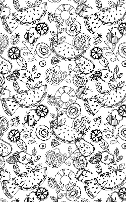 Rolgordijn verduisterend Getekende vruchten