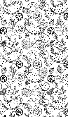 Rolgordijn verduisterend Getekende vruchten