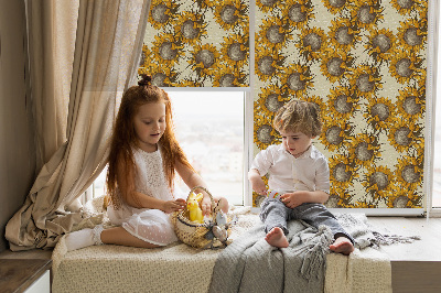 Rolgordijn voor het raam Zonnebloem