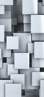 Rolgordijn verduisterend Grijze 3D-vierkanten