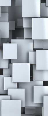 Rolgordijn verduisterend Grijze 3D-vierkanten