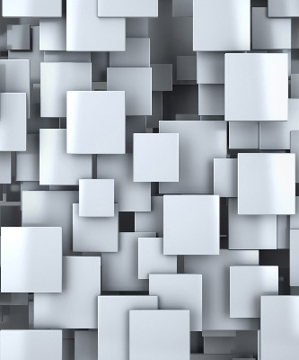 Rolgordijn verduisterend Grijze 3D-vierkanten