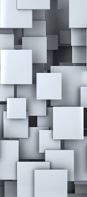 Rolgordijn verduisterend Grijze 3D-vierkanten