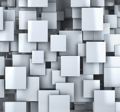 Rolgordijn verduisterend Grijze 3D-vierkanten