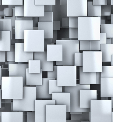 Rolgordijn verduisterend Grijze 3D-vierkanten