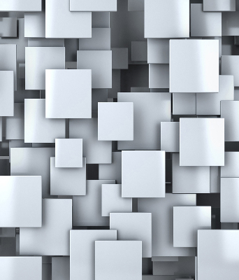 Rolgordijn verduisterend Grijze 3D-vierkanten