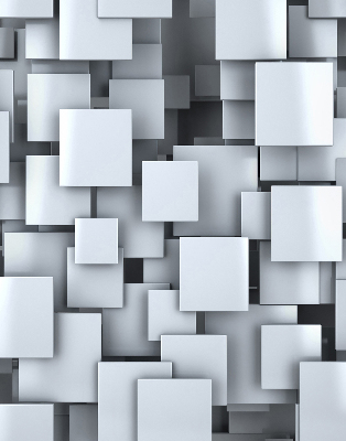 Rolgordijn verduisterend Grijze 3D-vierkanten