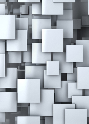 Rolgordijn verduisterend Grijze 3D-vierkanten