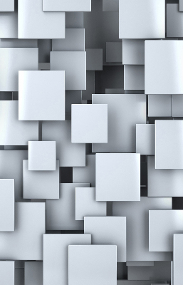 Rolgordijn verduisterend Grijze 3D-vierkanten