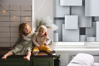 Rolgordijn verduisterend Grijze 3D-vierkanten