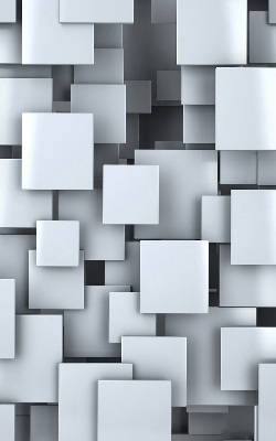 Rolgordijn verduisterend Grijze 3D-vierkanten