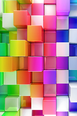 Rolgordijn voor het raam Kleurrijke 3D-kubussen