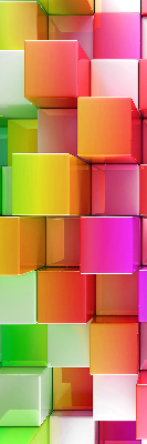 Rolgordijn voor het raam Kleurrijke 3D-kubussen