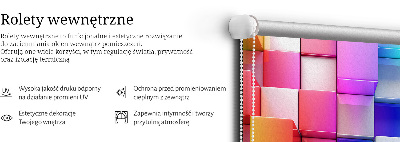 Rolgordijn voor het raam Kleurrijke 3D-kubussen