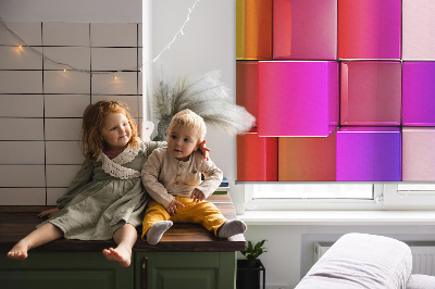 Rolgordijn voor het raam Kleurrijke 3D-kubussen