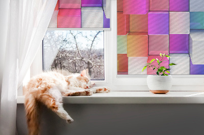 Rolgordijn voor het raam Kleurrijke 3D-kubussen