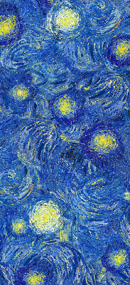 Rolgordijn voor het raam Geschilderd blauw schilderij