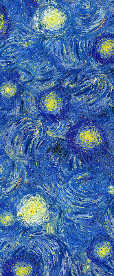 Rolgordijn voor het raam Geschilderd blauw schilderij