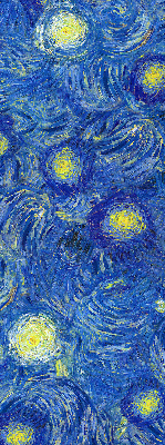 Rolgordijn voor het raam Geschilderd blauw schilderij