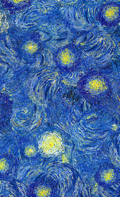 Rolgordijn voor het raam Geschilderd blauw schilderij