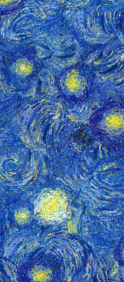 Rolgordijn voor het raam Geschilderd blauw schilderij