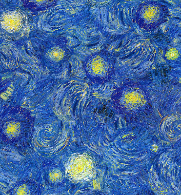 Rolgordijn voor het raam Geschilderd blauw schilderij