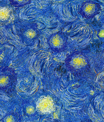 Rolgordijn voor het raam Geschilderd blauw schilderij