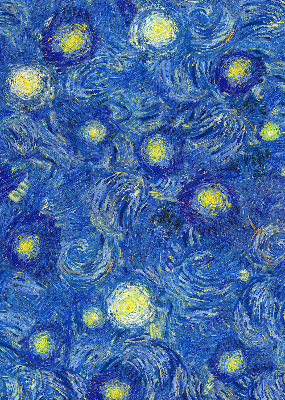 Rolgordijn voor het raam Geschilderd blauw schilderij