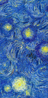 Rolgordijn voor het raam Geschilderd blauw schilderij