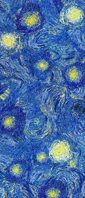 Rolgordijn voor het raam Geschilderd blauw schilderij